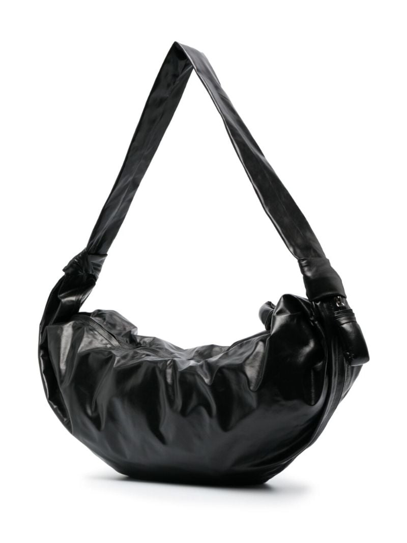 Black Croissant Small Leather Shoulder Bag