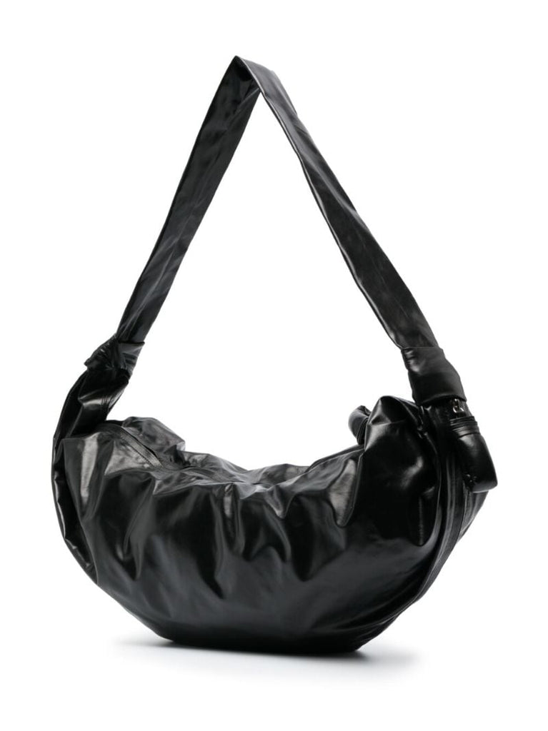 Black Croissant Small Leather Shoulder Bag