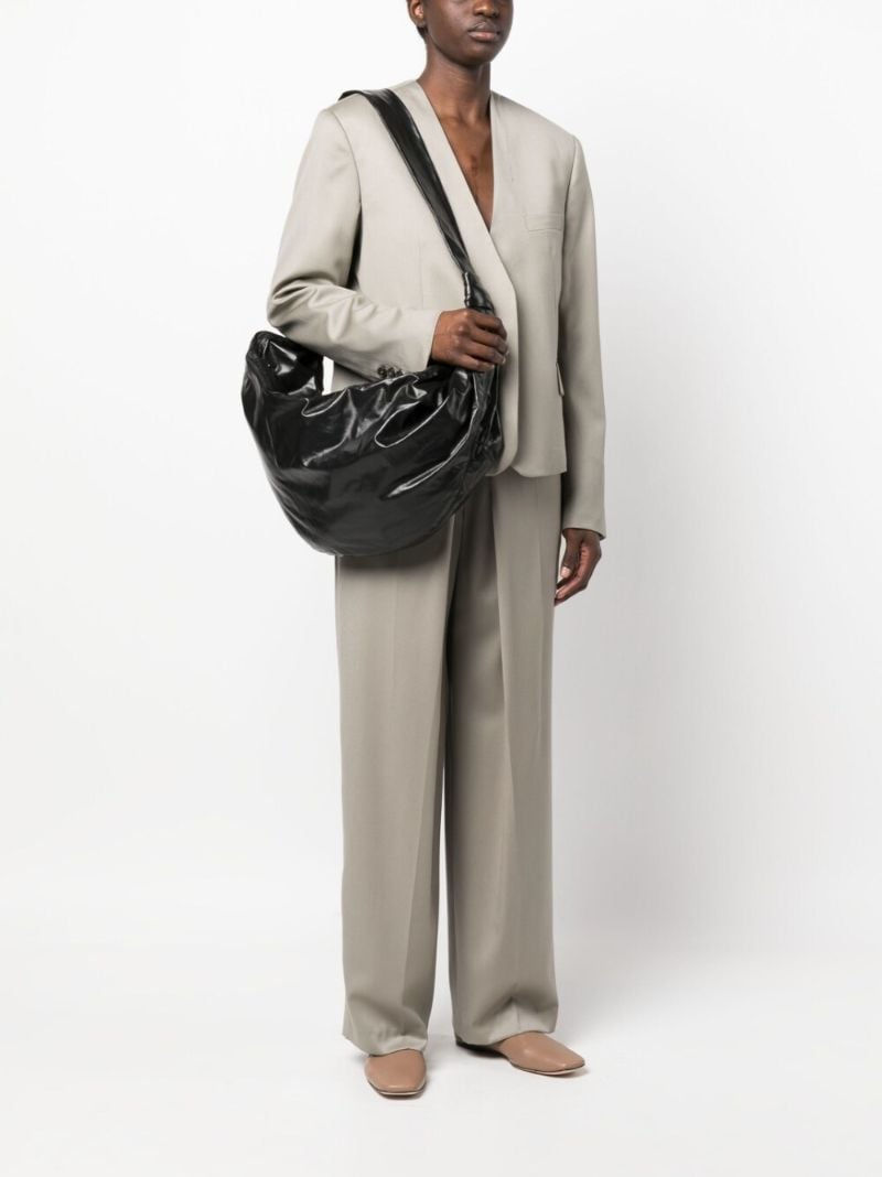 Black Croissant Small Leather Shoulder Bag