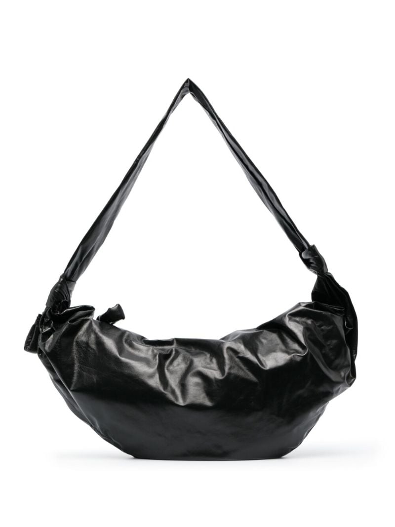 Black Croissant Small Leather Shoulder Bag
