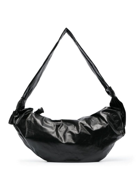Black Croissant Small Leather Shoulder Bag