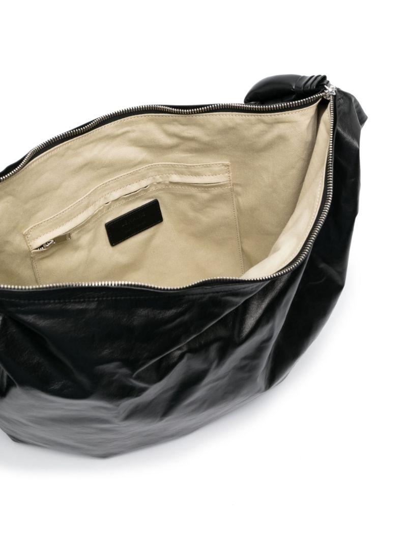 Black Croissant Small Leather Shoulder Bag