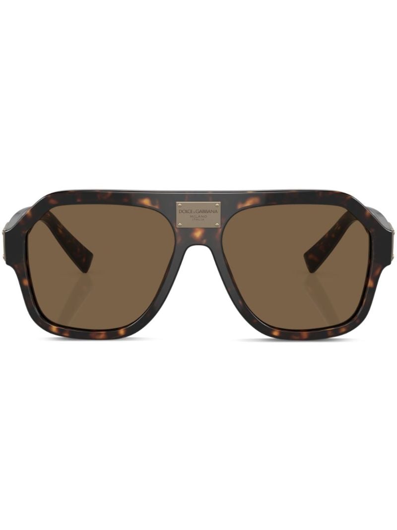 Brown Dg Plaque Pilot Sunglasses