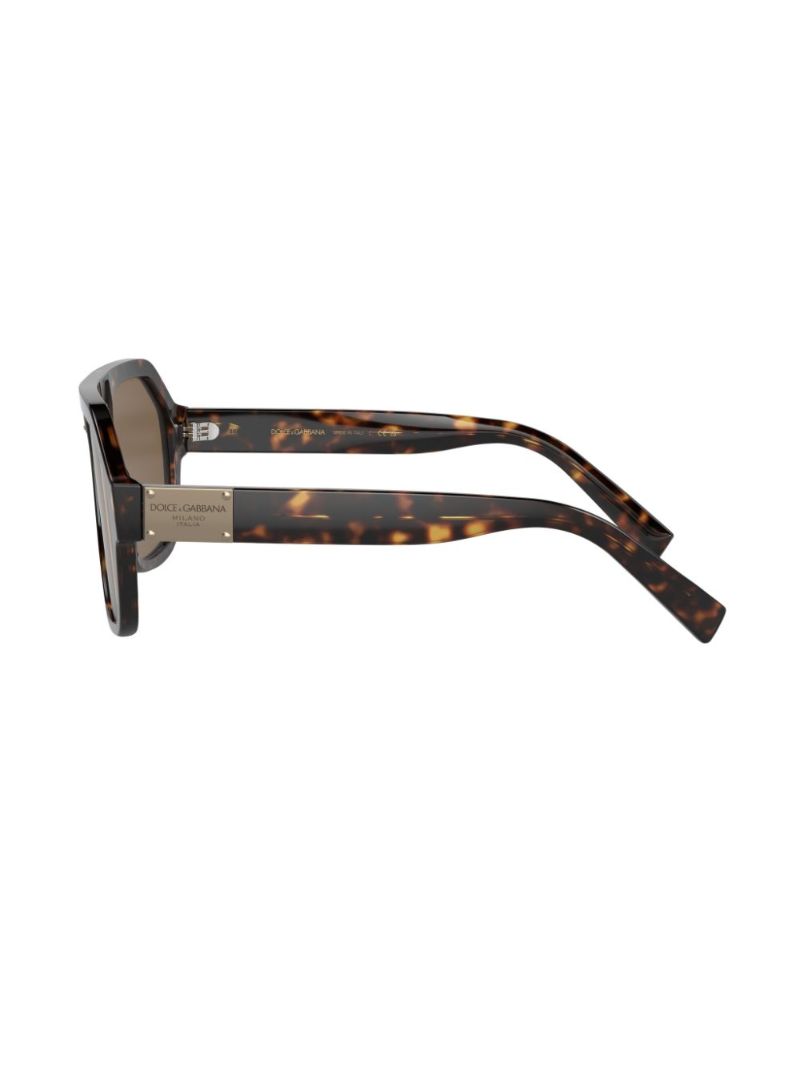 Brown Dg Plaque Pilot Sunglasses