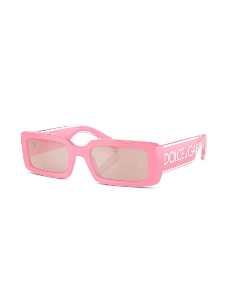 Pink Logo-print Rectangle Sunglasses