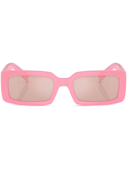 Pink Logo-print Rectangle Sunglasses