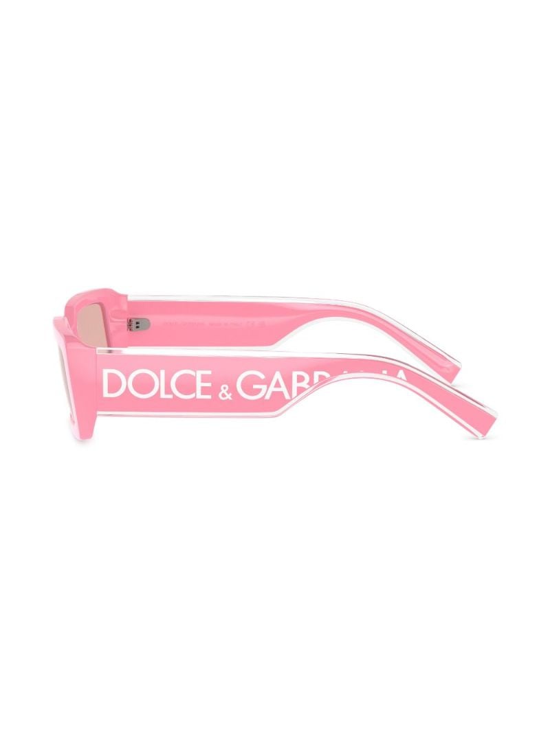 Pink Logo-print Rectangle Sunglasses