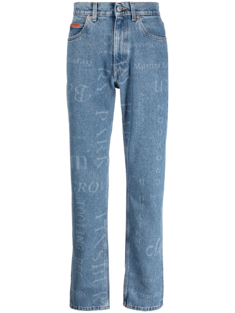 Blue London Print Straight Leg Jeans