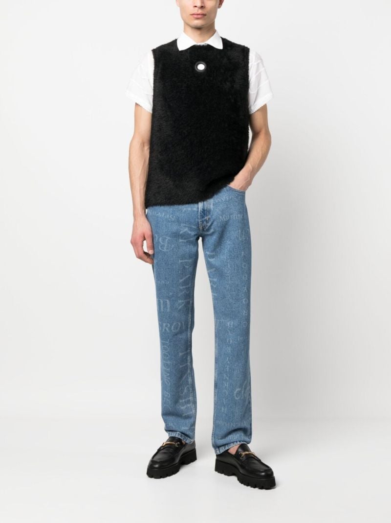 Blue London Print Straight Leg Jeans