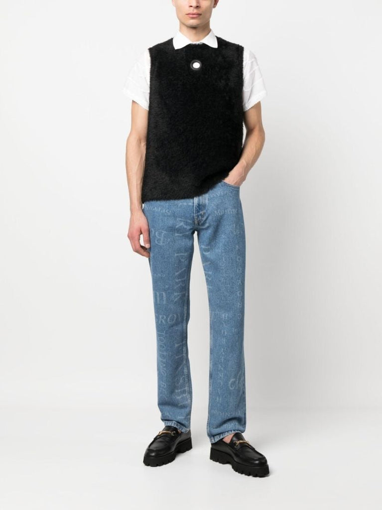 Blue London Print Straight Leg Jeans
