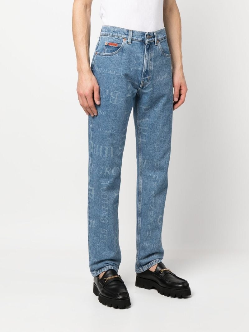 Blue London Print Straight Leg Jeans