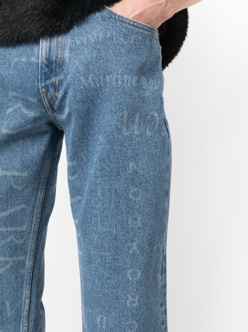 Blue London Print Straight Leg Jeans