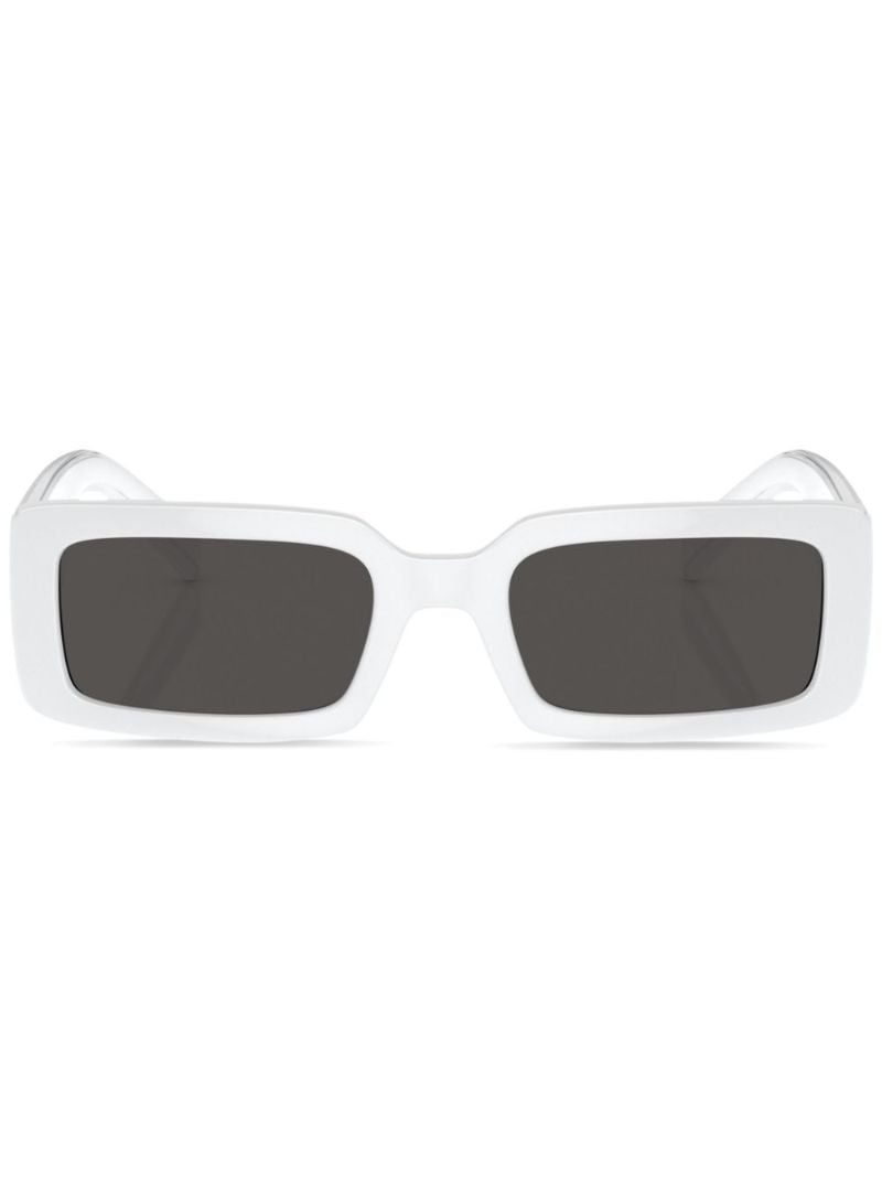 White Dg Elastic Rectangular Sunglasses