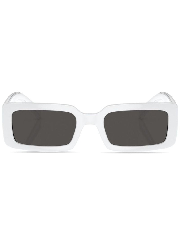 White Dg Elastic Rectangular Sunglasses