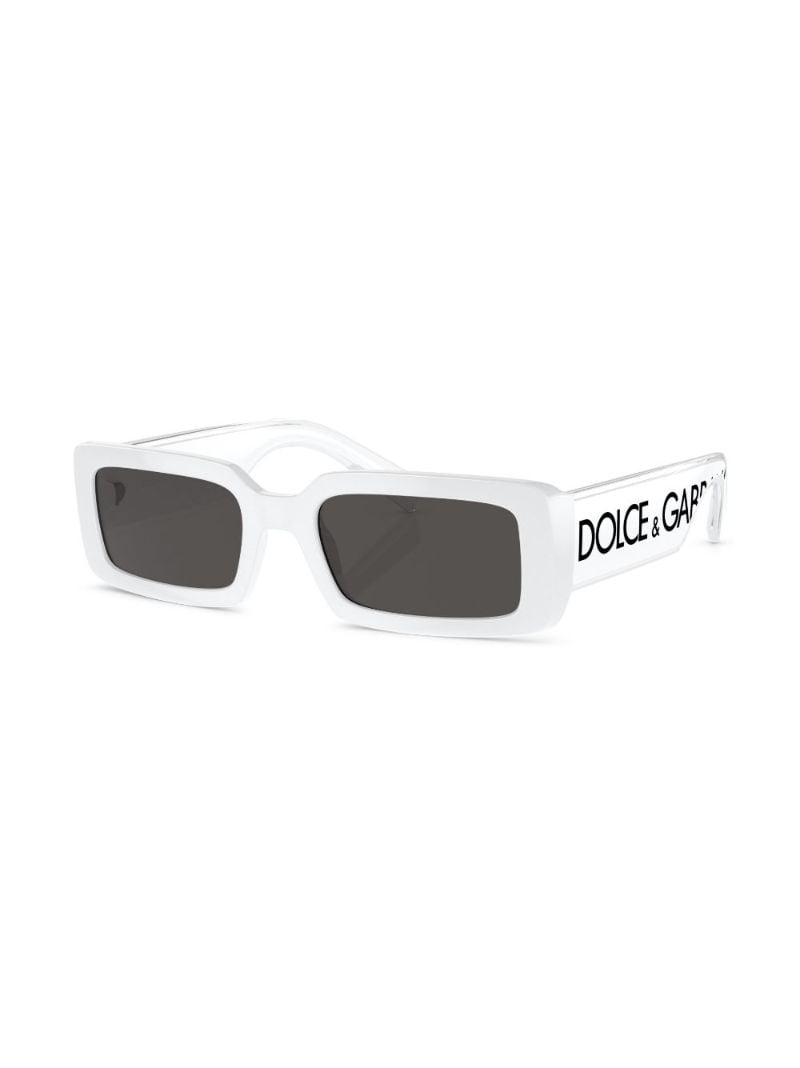 White Dg Elastic Rectangular Sunglasses