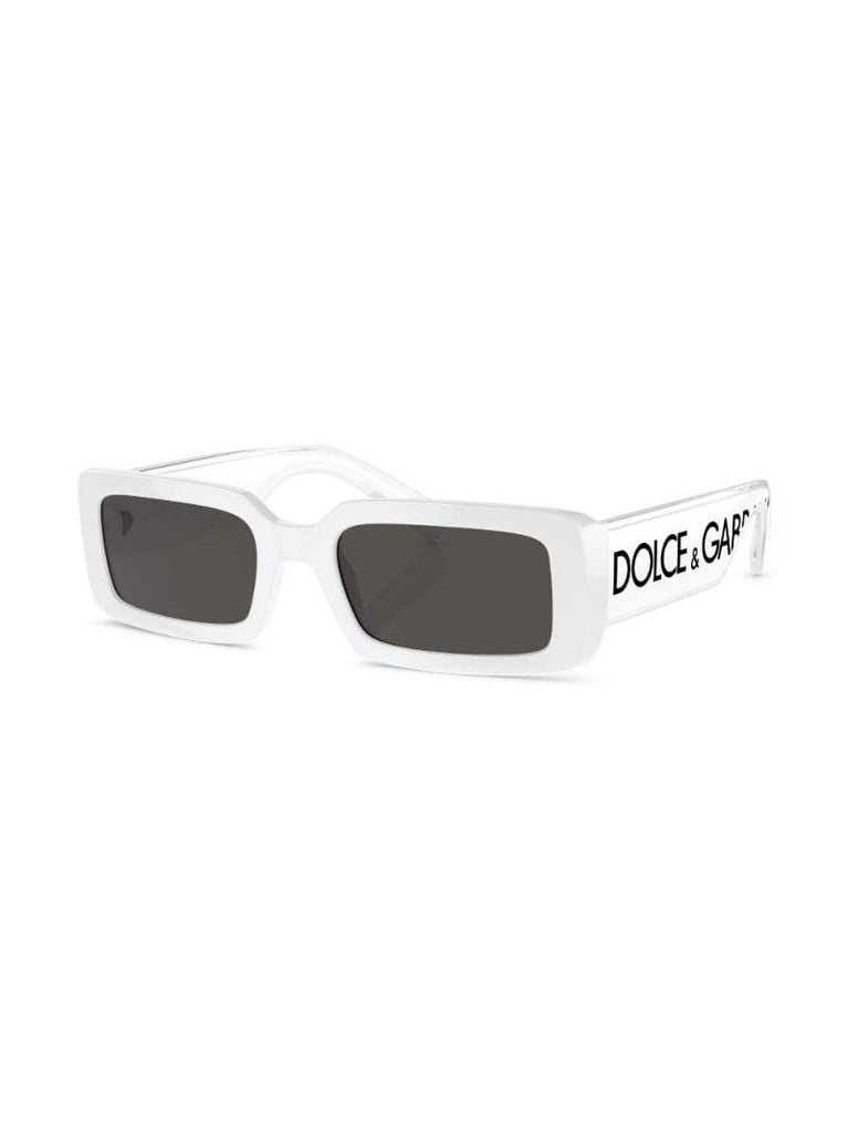 White Dg Elastic Rectangular Sunglasses
