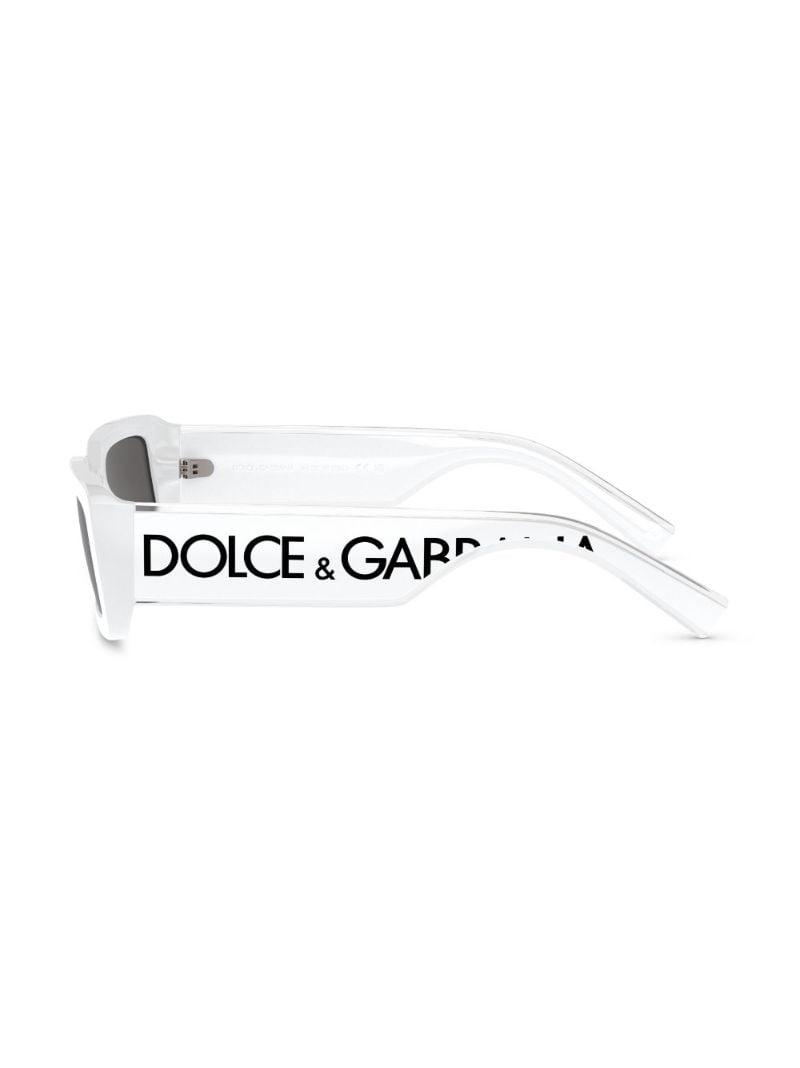 White Dg Elastic Rectangular Sunglasses