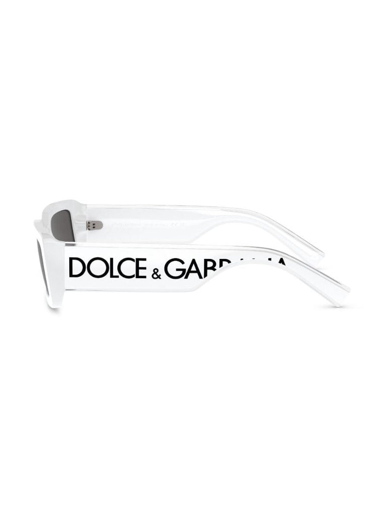 White Dg Elastic Rectangular Sunglasses