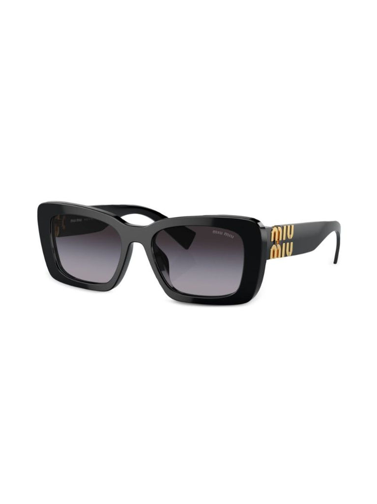 Black Logo Plaque Square Sunglasses