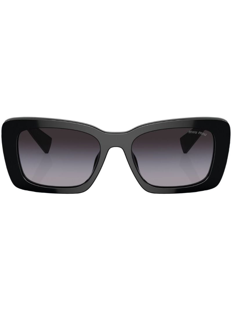 Black Logo Plaque Square Sunglasses