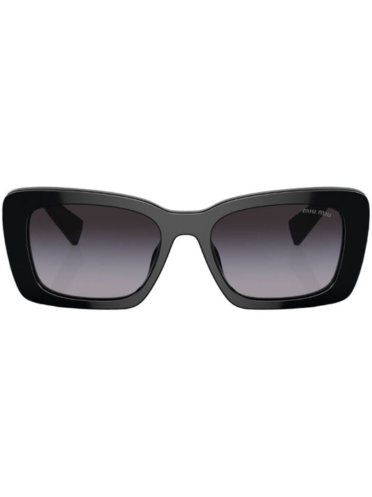 Black Logo Plaque Square Sunglasses