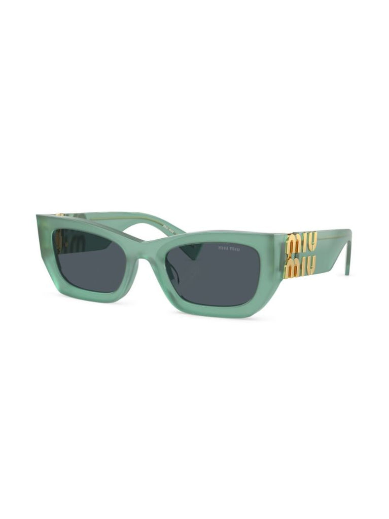 Green Logo Plaque Rectangle Sunglasses
