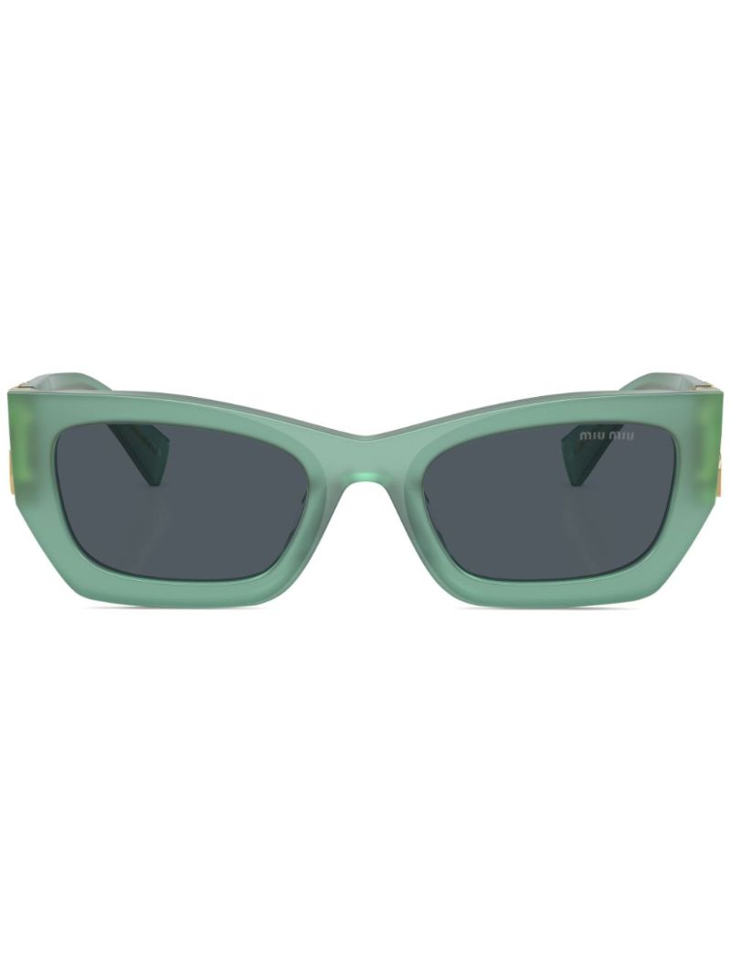 Green Logo Plaque Rectangle Sunglasses