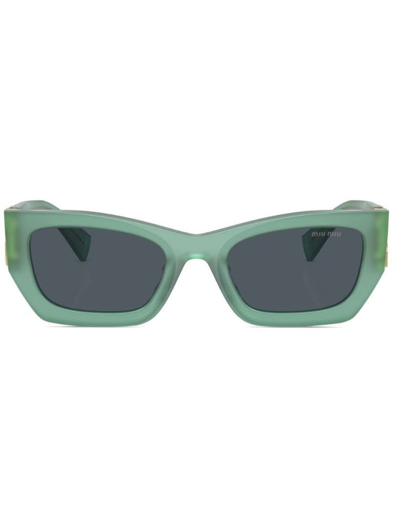 Green Logo Plaque Rectangle Sunglasses