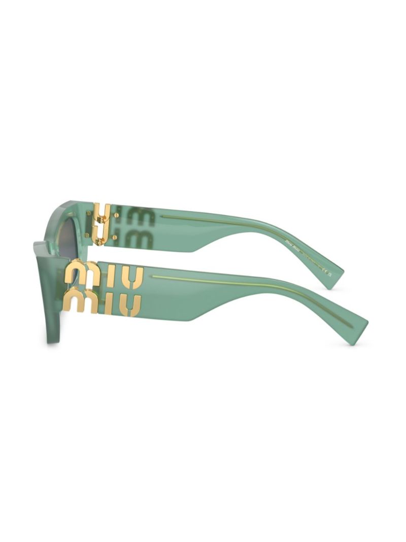 Green Logo Plaque Rectangle Sunglasses