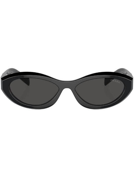 Black Prada Symbole Round-frame Sunglasses