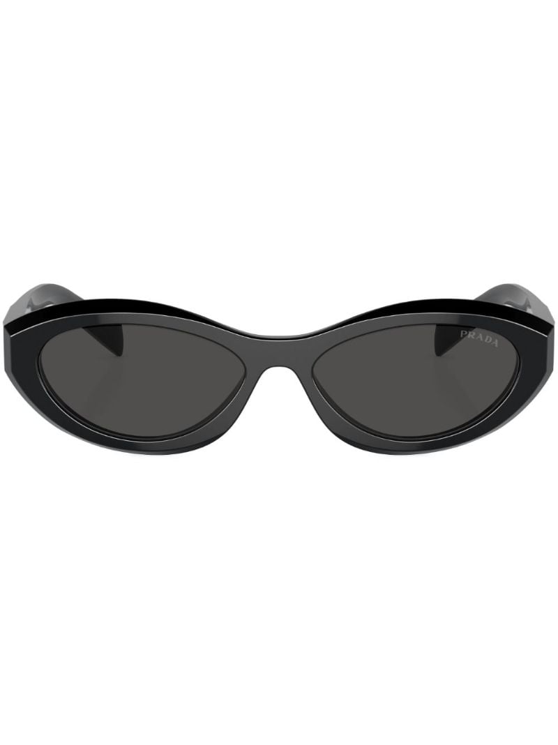 Black Prada Symbole Round-frame Sunglasses