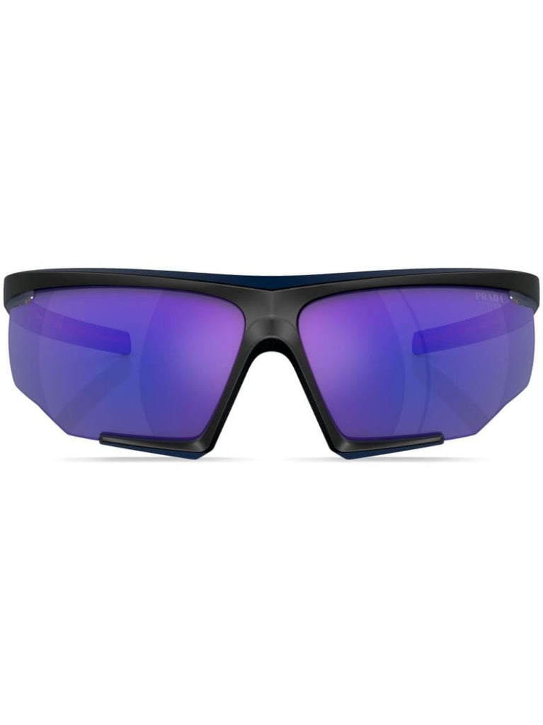 Black Impavid Shield-frame Sunglasses