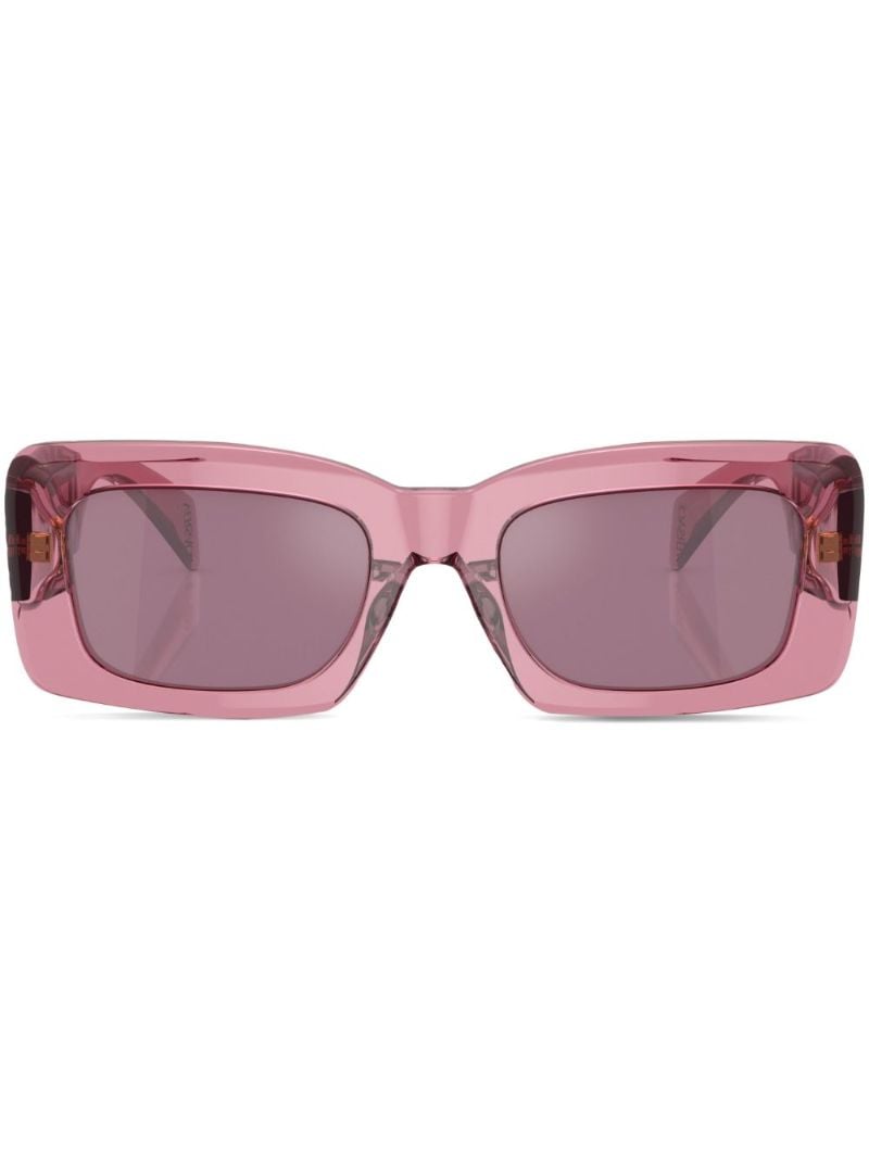 Pink Logo Plaque Rectangle Sunglasses