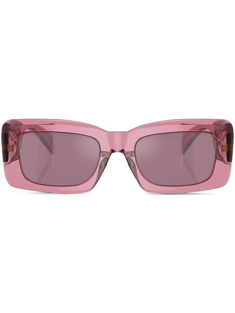 Pink Logo Plaque Rectangle Sunglasses
