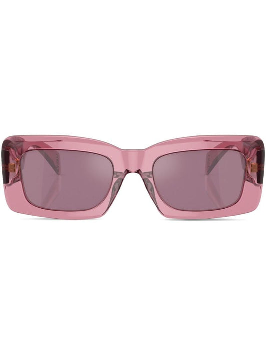 Pink Logo Plaque Rectangle Sunglasses