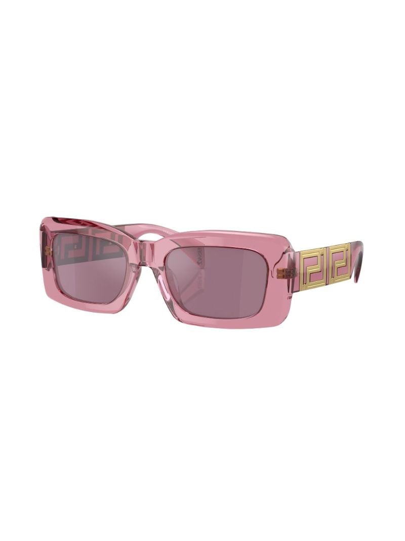 Pink Logo Plaque Rectangle Sunglasses