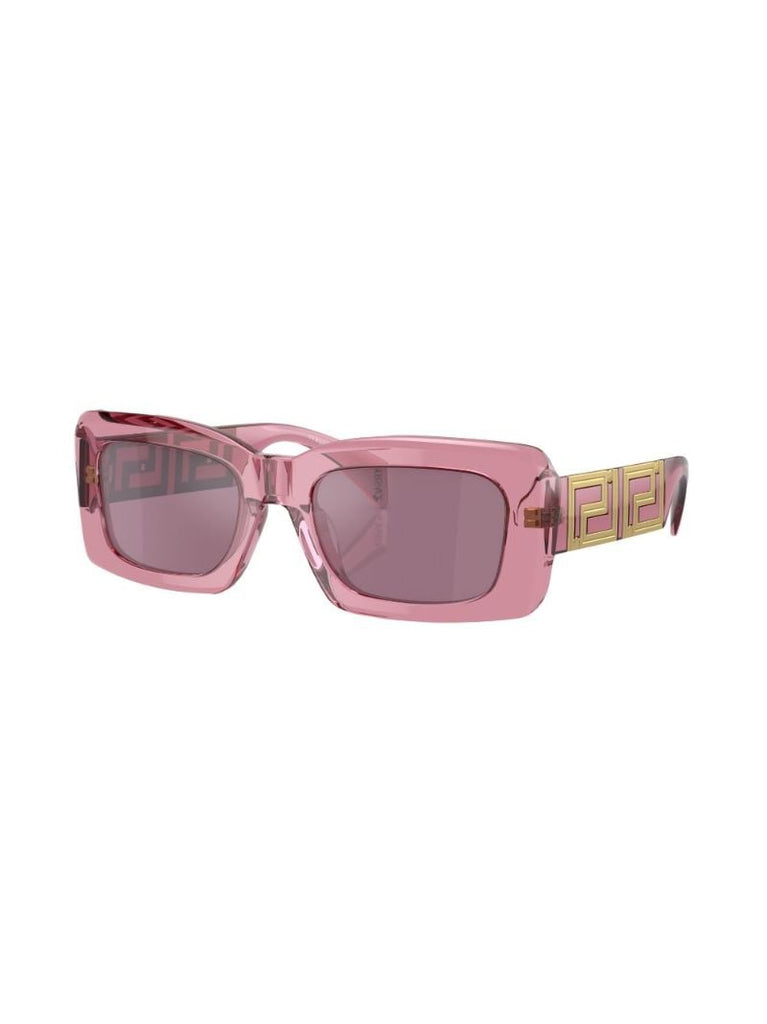 Pink Logo Plaque Rectangle Sunglasses
