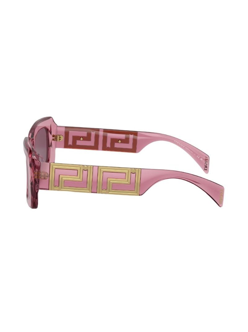 Pink Logo Plaque Rectangle Sunglasses