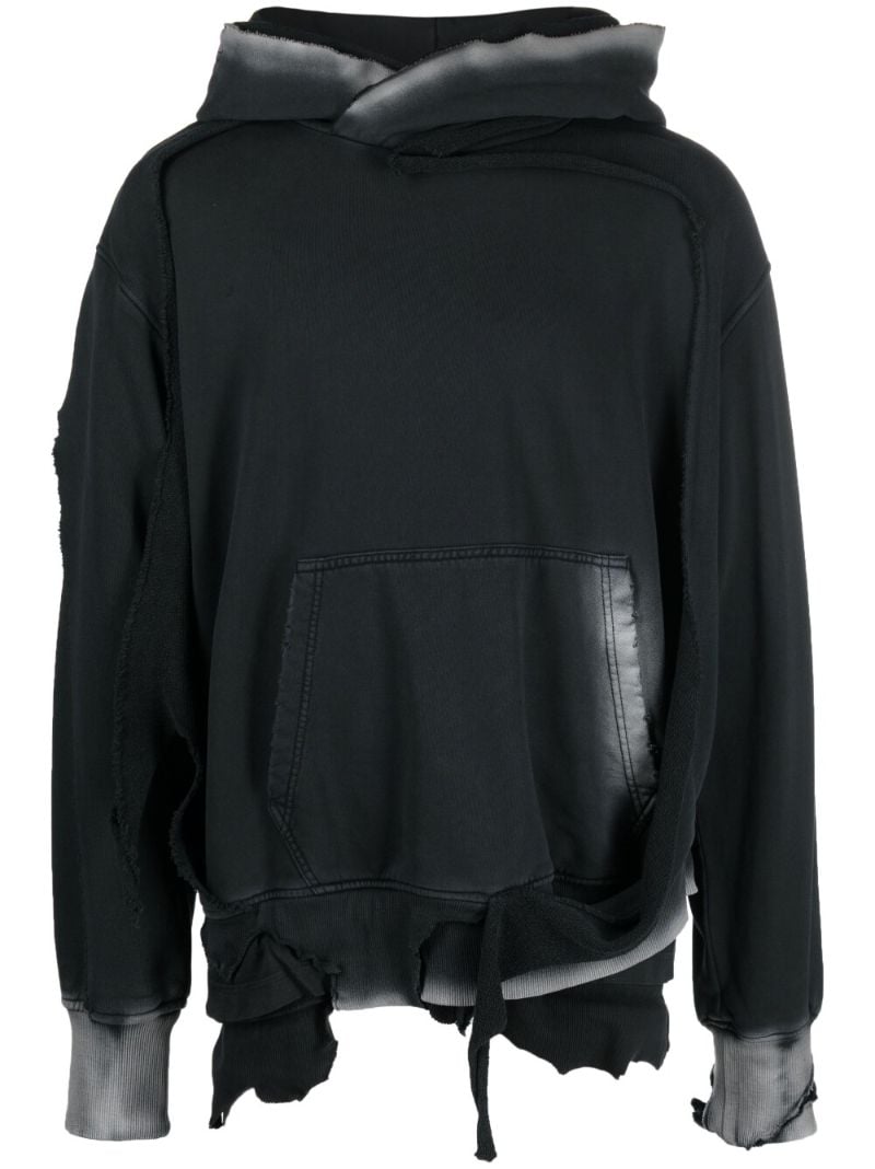Black S-strahoop Double-layer Cotton Hoodie