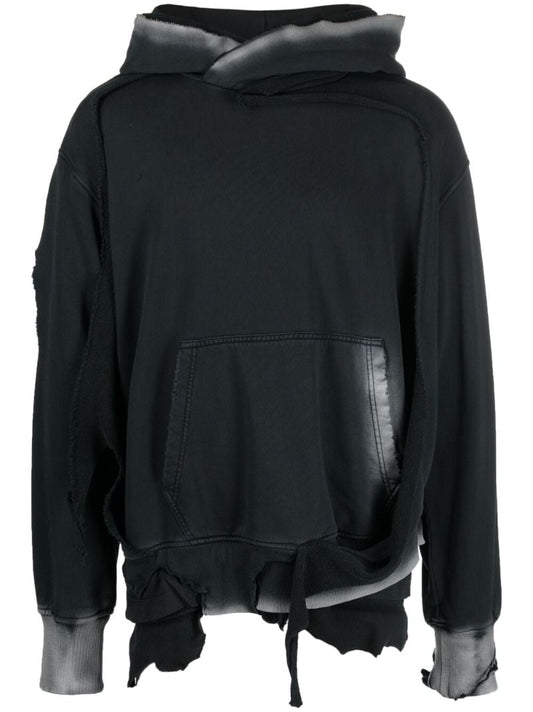 Black S-strahoop Double-layer Cotton Hoodie