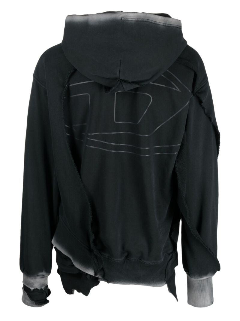 Black S-strahoop Double-layer Cotton Hoodie