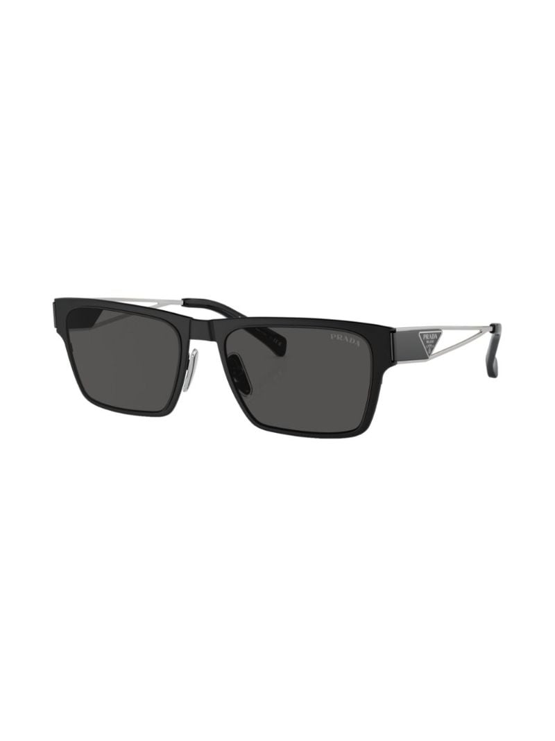 Black Triangle Logo Rectangle Sunglasses