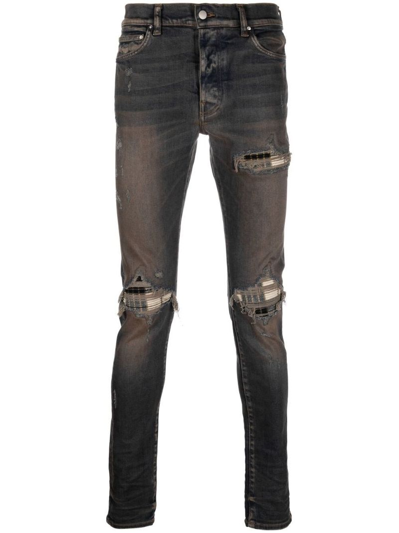 Blue Distressed Skinny Jeans