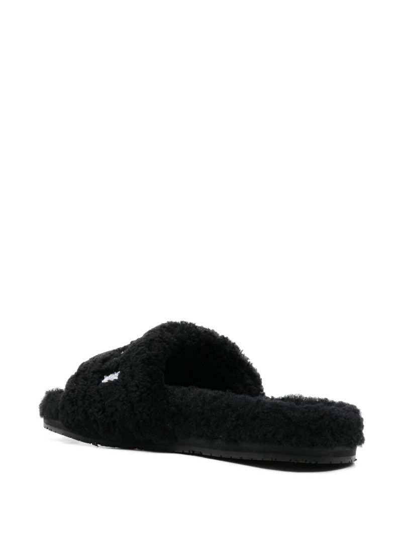 Black Embroidered Logo Slides