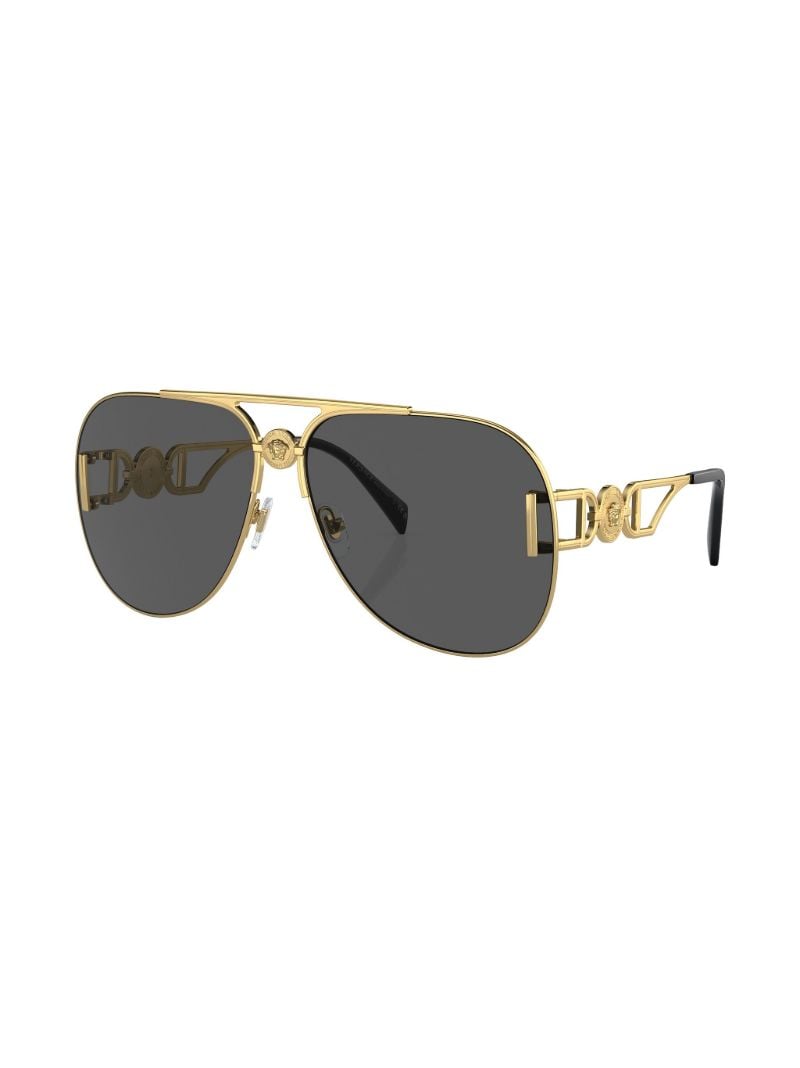 Gold-tone Medusa Biggie Pilot-frame Sunglasses
