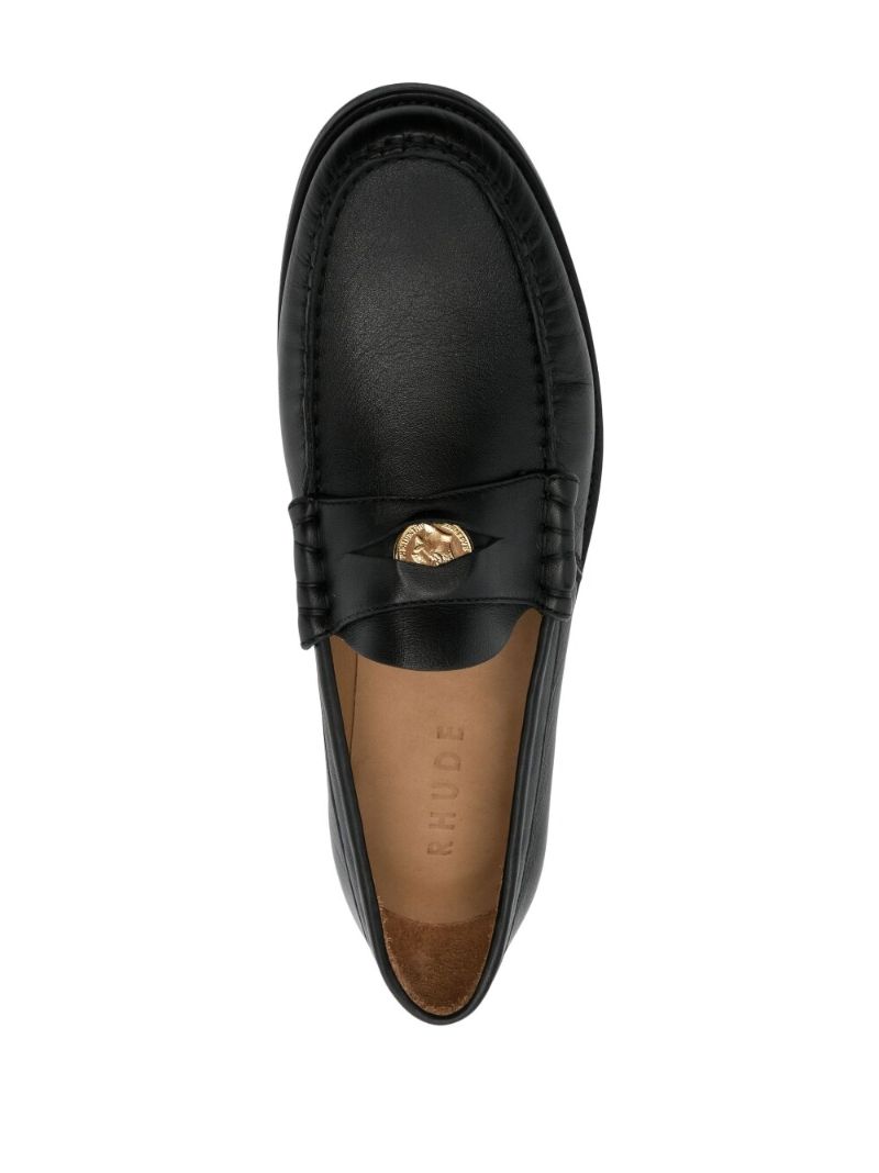 Black Penny Leather Loafers