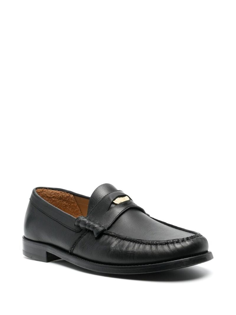 Black Penny Leather Loafers
