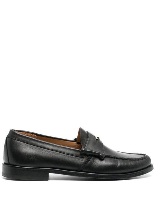 Black Penny Leather Loafers