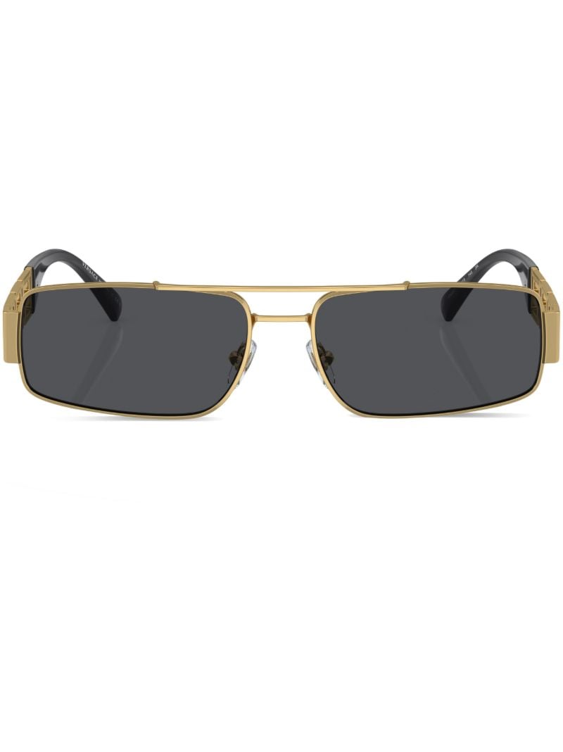 Gold-tone Greca Rectangular Sunglasses