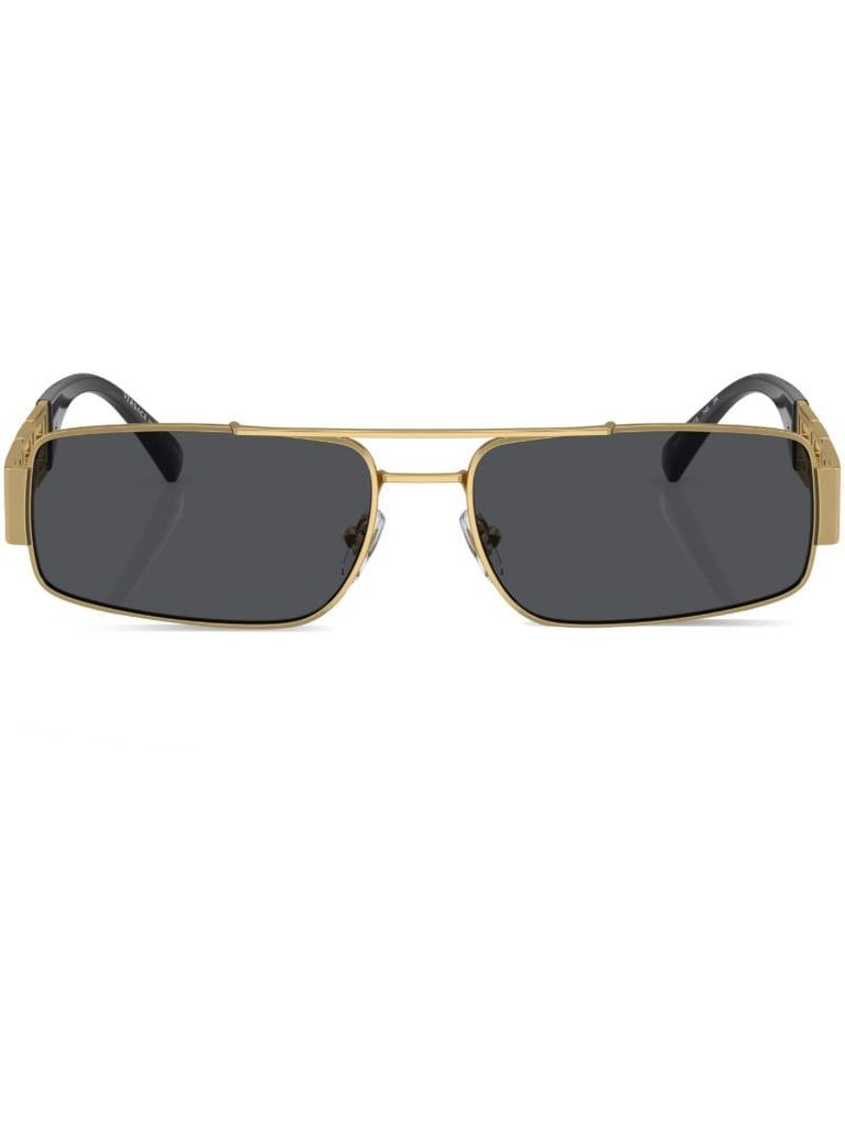 Gold-tone Greca Rectangular Sunglasses